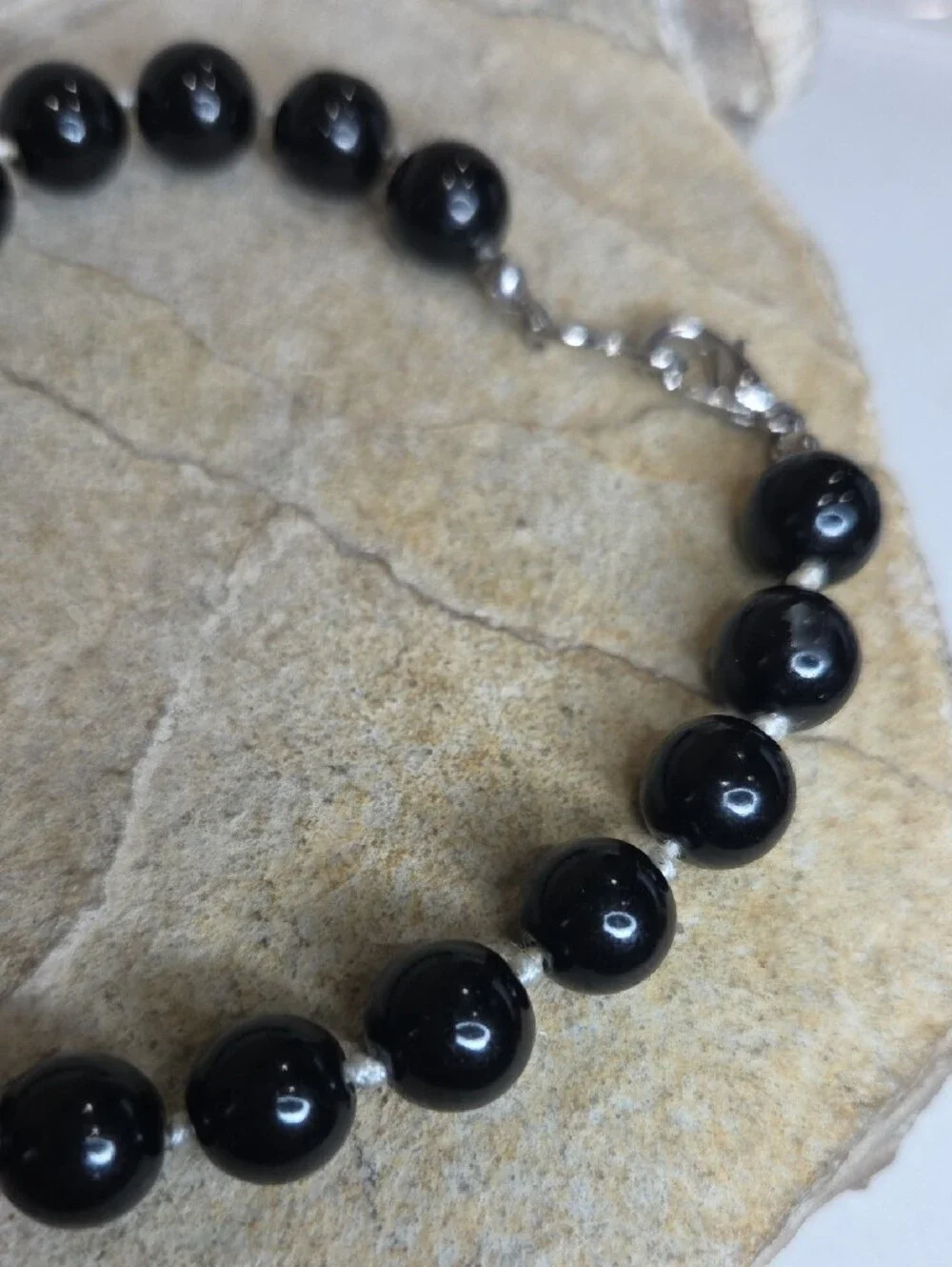 Black Beaded Men's Bracelet - Classic Elegance